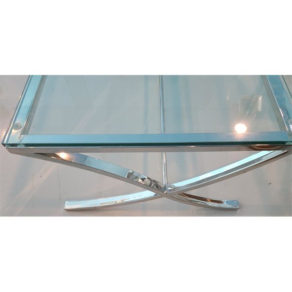 GLASS / CHROME COFFEE TABLE - TEMPERED