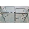 Image 1 : LOT OF 2 - GLASS / CHROME END TABLES - NESTING - AS NEW