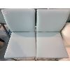 Image 2 : LOT OF 3 - LEATHER / CHROME BAR STOOLS - GREY / GREEN TONES