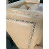 Image 2 : LEATHER WING BACK CHAIR - STUDDED DETAIL - AS NEW