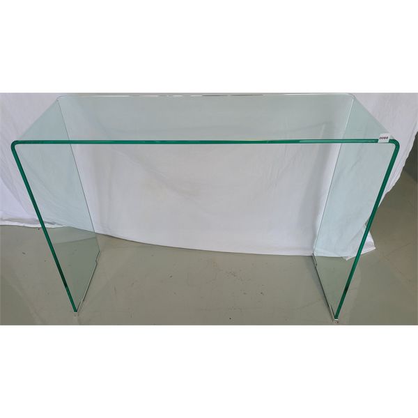 LOT OF 3 - TEMPERED GLASS SOFA TABLE & SIDE TABLES 