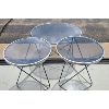 Image 1 : LOT OF 3 - CHROME / GLASS TABLES - COFFEE & END