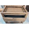 Image 2 : OAK (?) DOUBLE SIZED BED FRAME W/ SIDE TABLE
