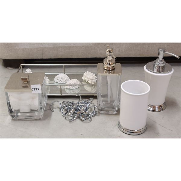 JOB LOT - MIRROR TRAY, LOTION & SOAP DISPENSERS & ETC