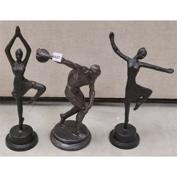 LOT OF 3 - BRONZE DECORATIVE FIGURES