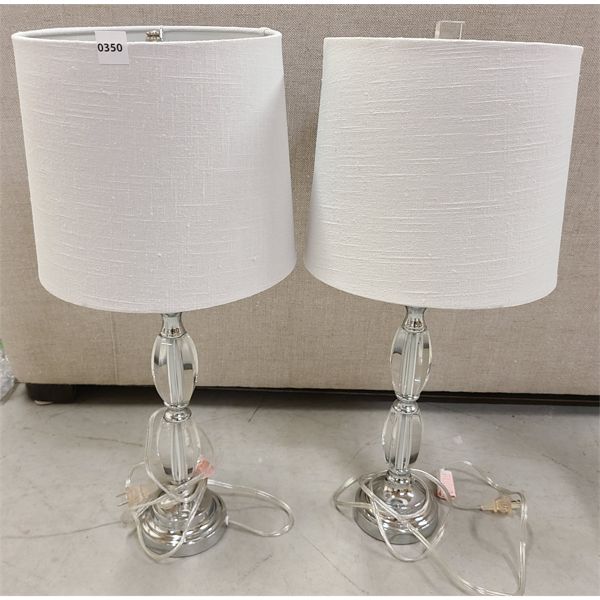 LOT OF 2 - CRYSTAL STYLE TABLE LAMPS