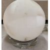 Image 2 : LOT OF 2 - ROUND WHITE GLASS TABLE LAMPS