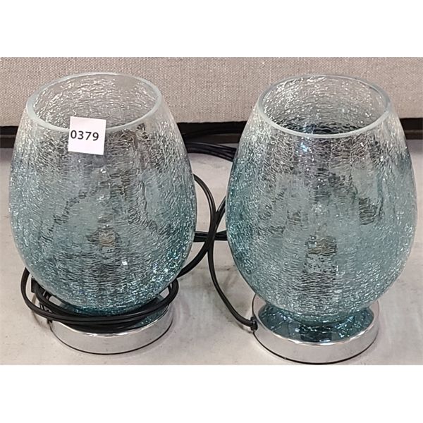 LOT OF 2 - BOUCLAIR BLUE TONED TABLE LAMPS