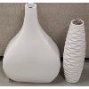 Image 1 : LOT OF 2 - WHITE COMPOSITE FLOOR VASES