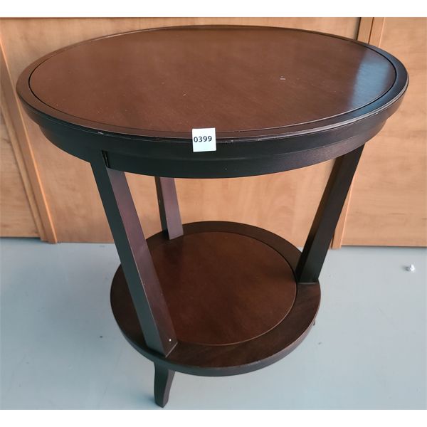 TWO TIERED ROUND COFFEE TABLE