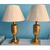 Image 1 : LOT OF 2 - GOLD TABLE LAMPS