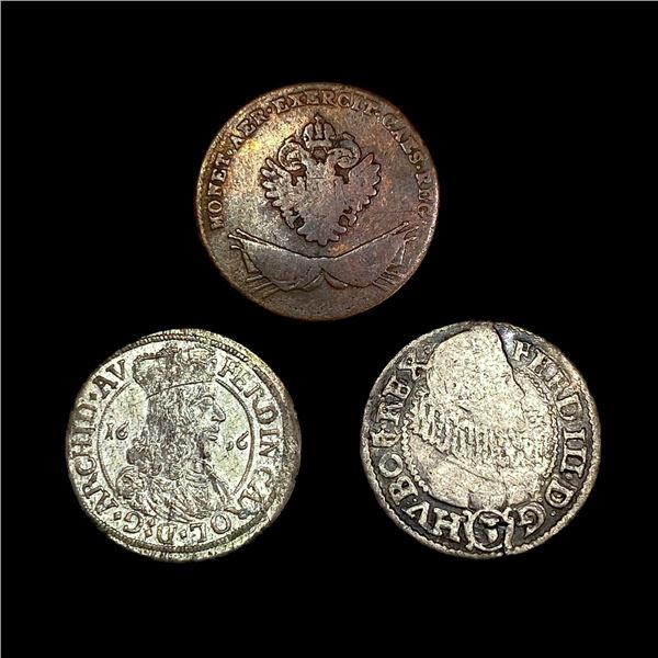 (3) Misc Ancient & Foreign Coins w/ Silver