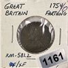 Image 1 : 1754 Great Britiain Farthing -