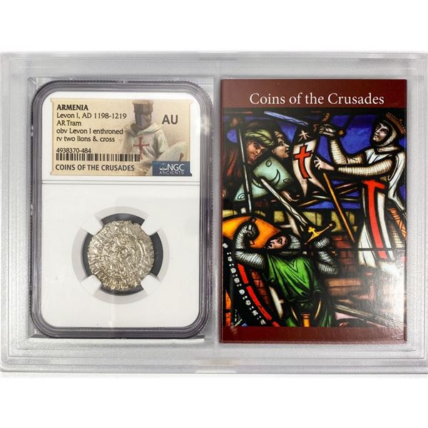 1198-1219 Crusades Armenia Silver Tram NGC AU