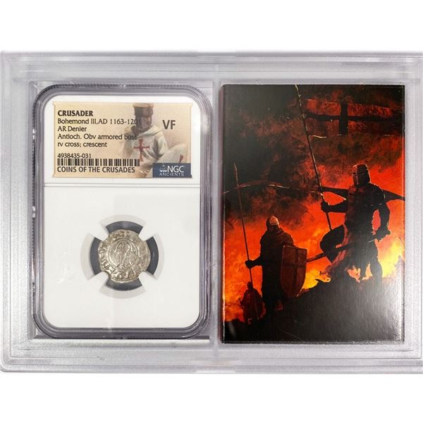1163-1201 Crusades Silver Denier NGC VF