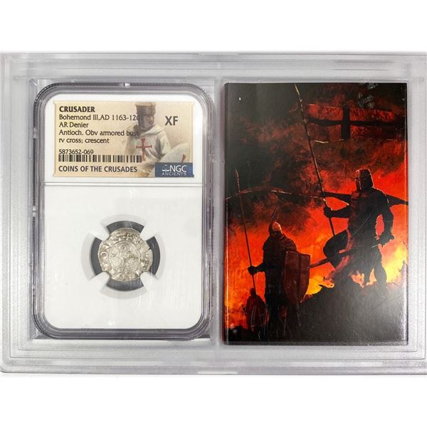 1163-1201 Crusades Silver Denier NGC XF