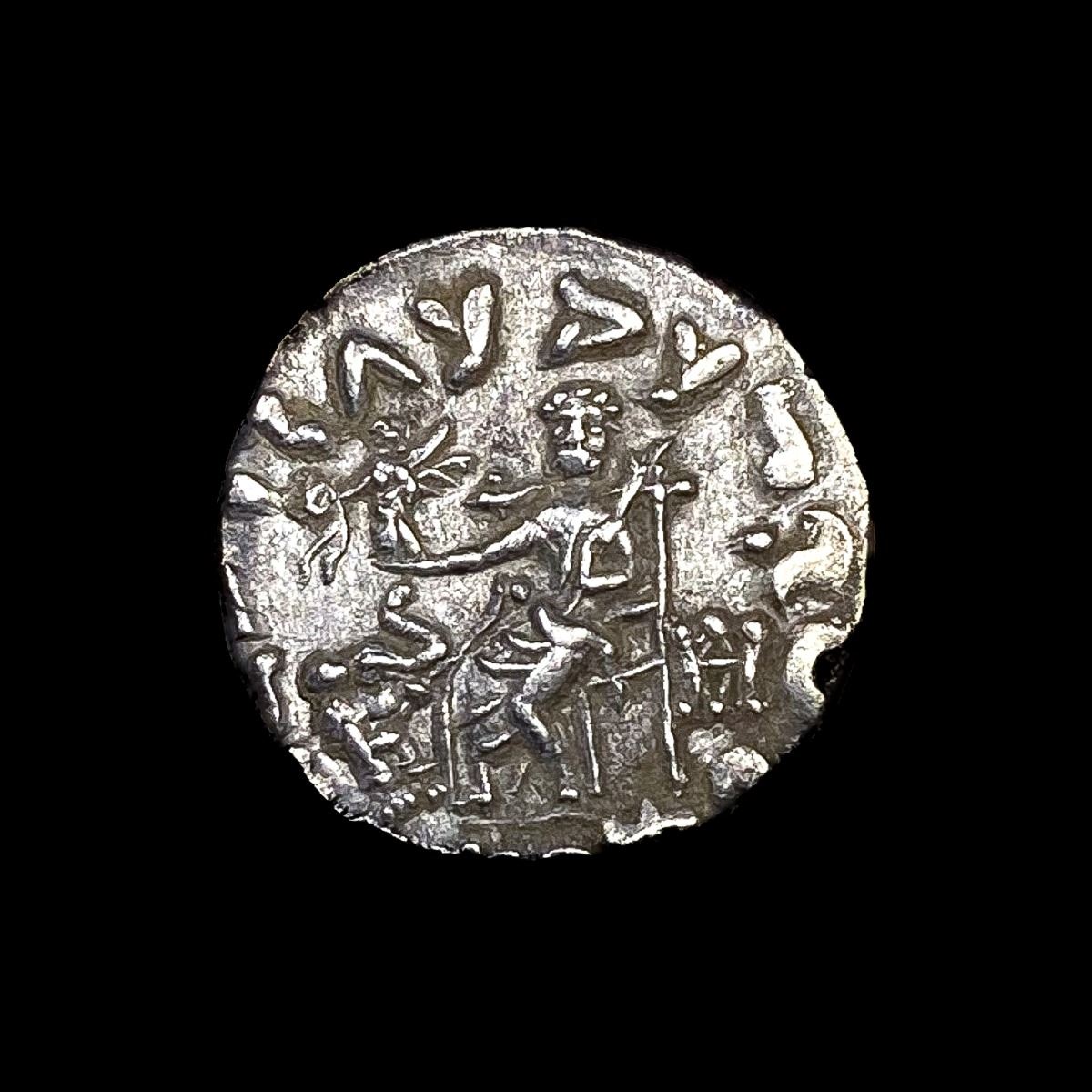145-135 BC Greek Antialcidas Silver Drachm