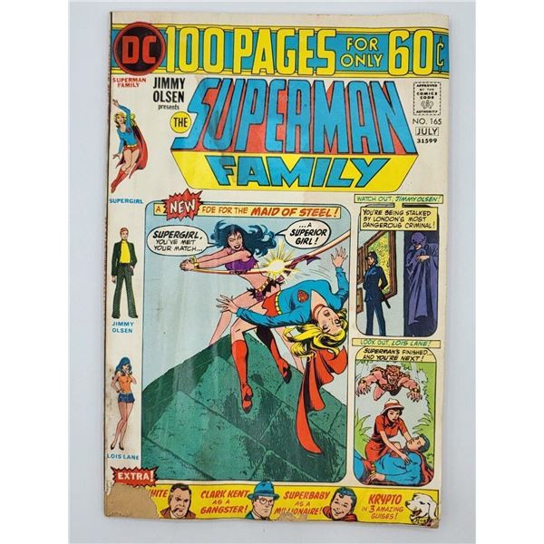 JIMMY OLSEN PRESENTS THE SUPERMAN FAMILY ISSUE # 165. JUL 1974. DC 100 PAGE. VF