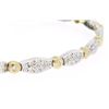 Image 1 : 14k Two Tone Gold 7" 1.74 ctw Pave and Burnish Set Round Diamond Tennis Bracelet