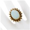 Image 9 : Vintage 14k Yellow Gold Cabochon Oval Opal Solitaire Twisted Wire Cocktail Ring