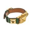 Image 2 : Hermes Green gold-Plated and Leather Medor Quartz 23m Watch