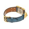 Image 3 : Hermes Blue Metal and Leather Medor Plated 23 Quartz Watch