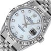 Image 2 : Rolex Mens Stainless Steel Mother Of Pearl Diamond Lugs & Pyramid Bezel Datejust