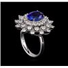 Image 4 : 3.88 ctw Tanzanite and Diamond Ring - 14KT White Gold