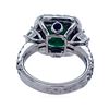 Image 4 : 6.46 ctw Emerald, Sapphire, & Diamond Ring - 18KT White Gold