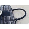 Image 4 : Delvaux Navy Blue Gingham Vinyl PVC Brillant The Dreamer MM Satchel Bag