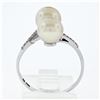 Image 9 : Antique Art Deco Platinum Mikimoto 7.5mm Dual Golden Pearl Engraved Bypass Ring