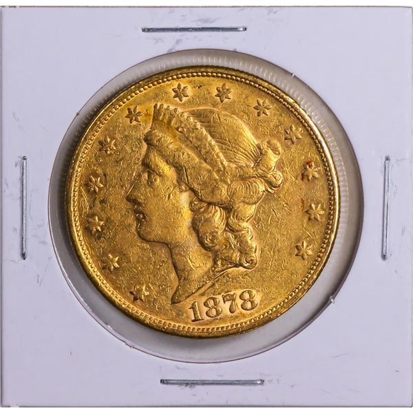 1878 $20 Liberty Head Double Eagle Gold Coin VF