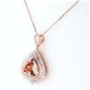 Image 3 : 8.77 ctw Morganite and 1.44 ctw Diamond 14K Rose Gold Pendant/Necklace