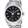 Image 1 : Rolex Mens Stainless Steel Black Index 36mm Oyster Perpetual Datejust Wristwatch