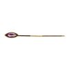 Image 1 : Purple Crystal Stick Pin - Yellow Gold Plated