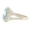 Image 3 : New Modern 18K White Gold 3.07 ctw Oval Aquamarine Diamond Sylvie Split Shank Ri