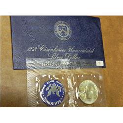 1973 Ike UNC Silver Dollar (Blue Pack)