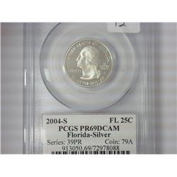2004-S Silver Florida Quarter PCGS PR69DCAM
