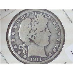 1911-S Barber Half Dollar
