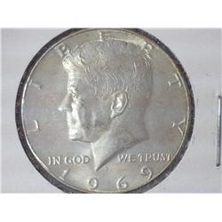 1969-D Kennedy Half Dollar (UNC) 40% Silver