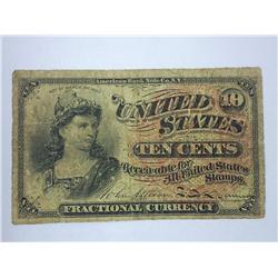 1863 US Ten Cent Fractional Currency (VG)