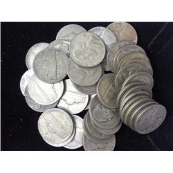 40 Assorted Jefferson War Nickels (35% Silver)