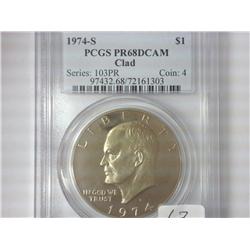1974-S Ike Dollar PCGS PR68DCAM