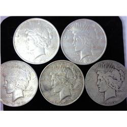 1922, 22, 22, 22-D And 23-D Peace Silver Dollars