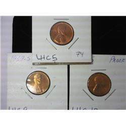 1964, 69-S And 72-S Lincoln Cents (Proof)