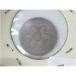 1852 Silver 3 Cent Piece