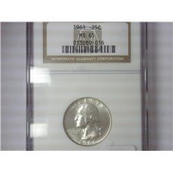 1961 Washington Quarter NGC MS65