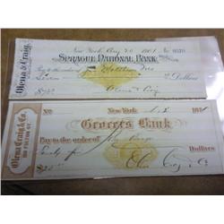 Neat 1878 And 1901 Bank Checks