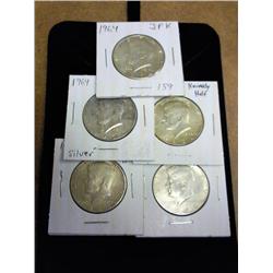 5-1964 Kennedy Half Dollars (Silver)
