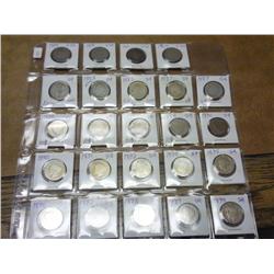 24 Assorted "V" Nickels Including 2 Errors